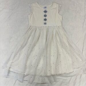 NEW Hanna Disney Frozen 2 Elsa Tulle Dress Size 120/6-7 NWT HTF White Snowflakes